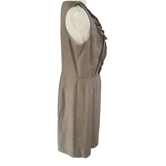 Antonio Melani Womens Sleeveless Ruffle Front Dress Size 12 Beige - Picture 3 of 8